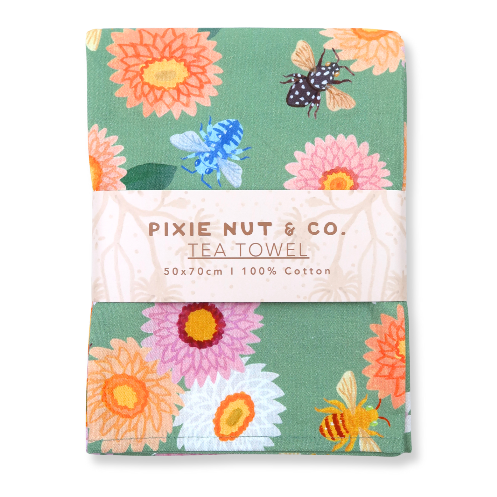 Australian Wildflower Tea Towel - Native Bees