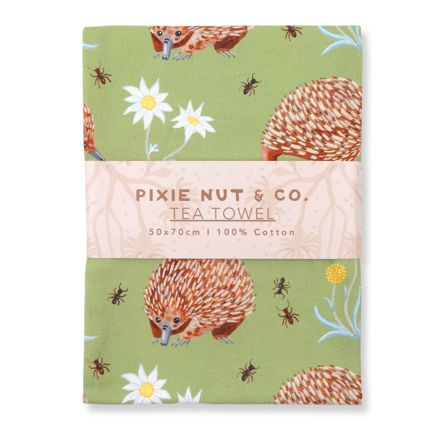 Australian Wildflower Tea Towel - Echidna