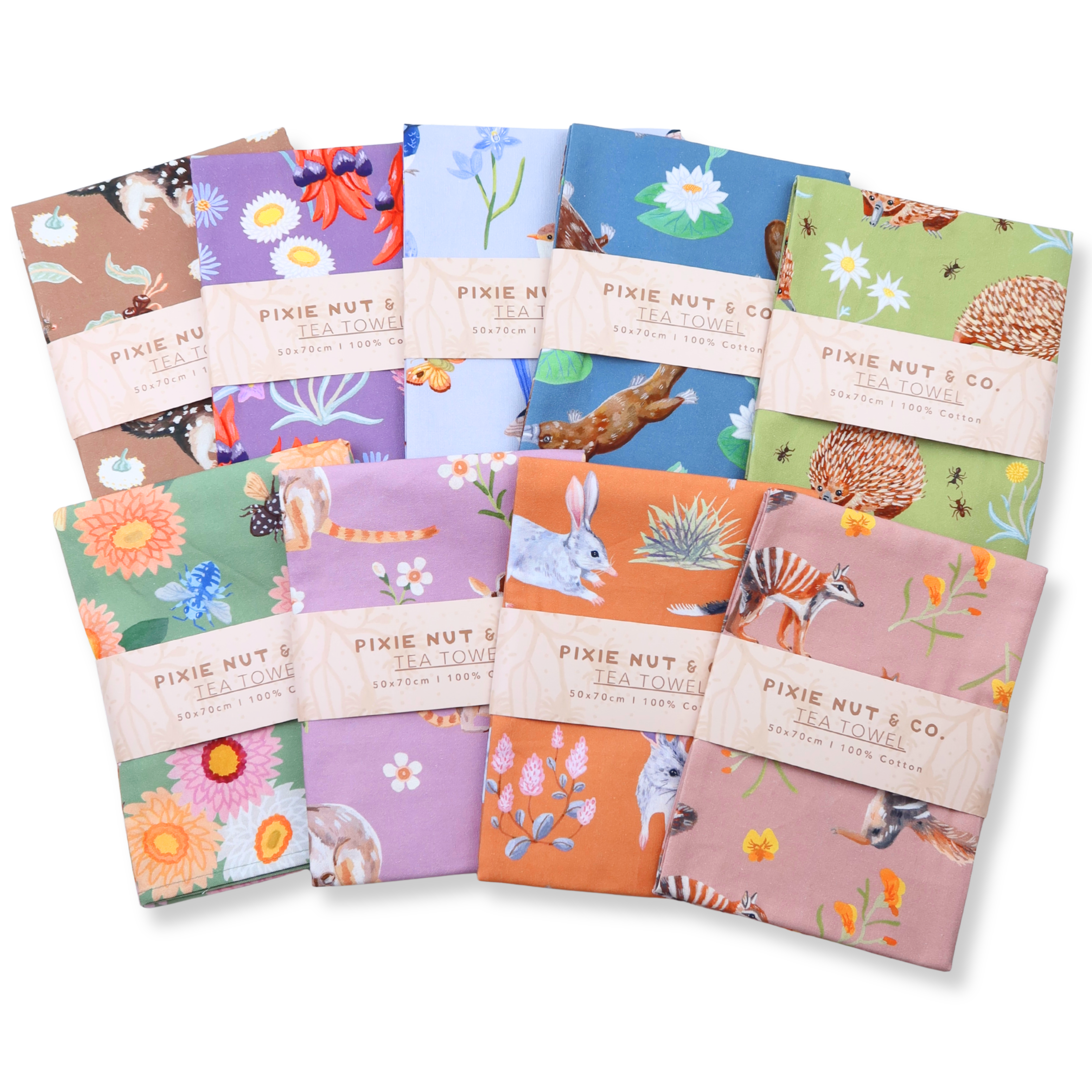 Australian Wildflower Tea Towel - Native Bees