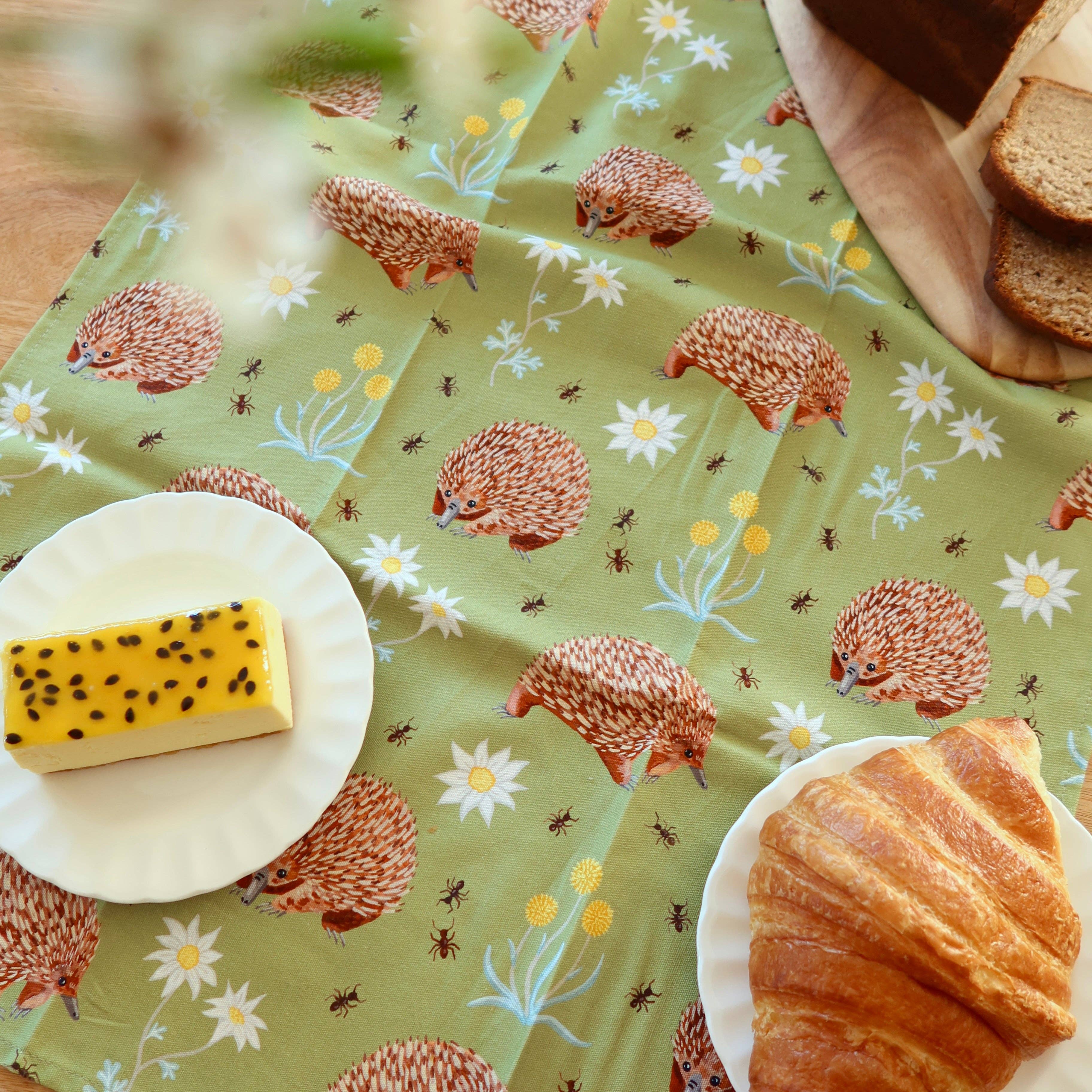 Australian Wildflower Tea Towel - Echidna