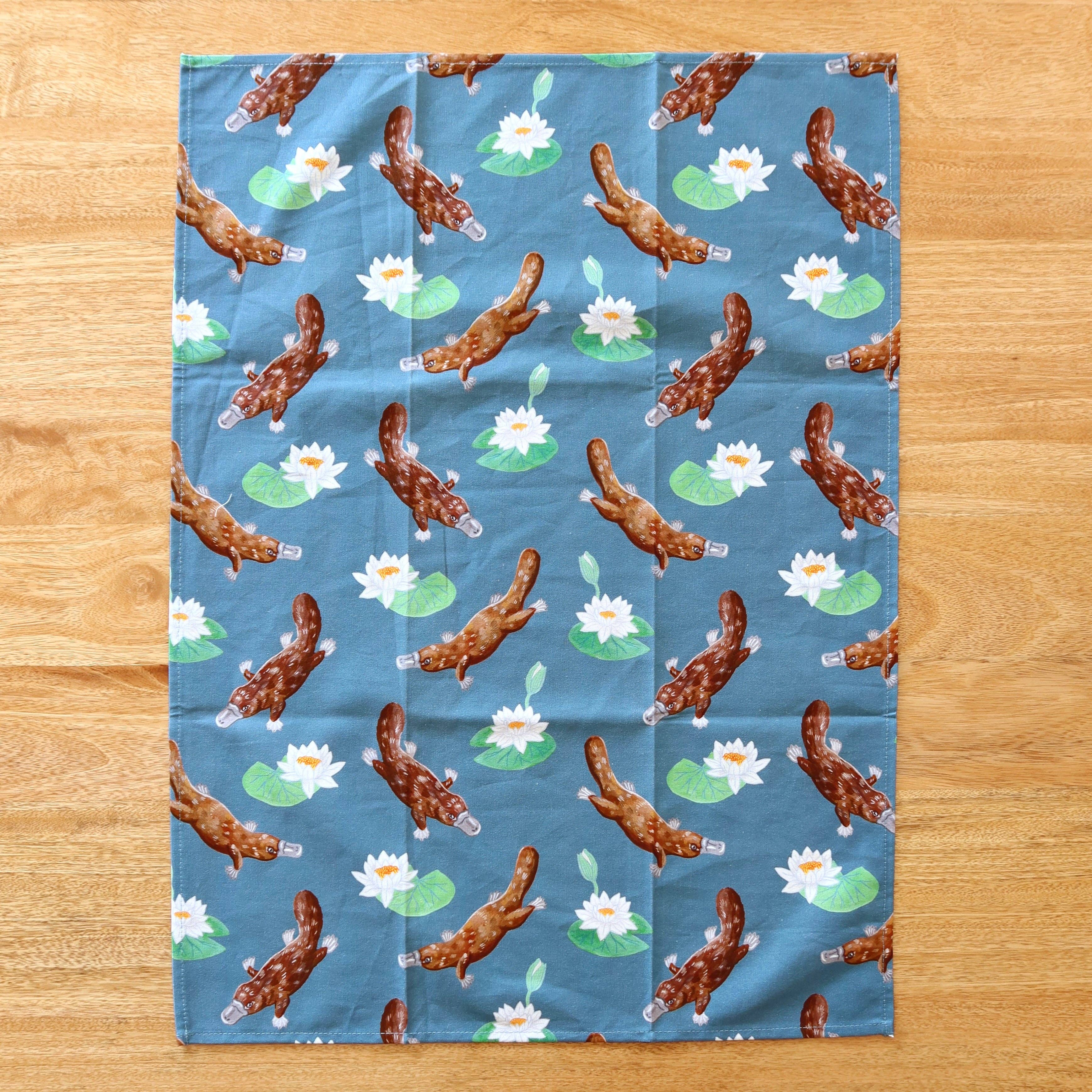 Australian Wildflower Tea Towel - Platypus