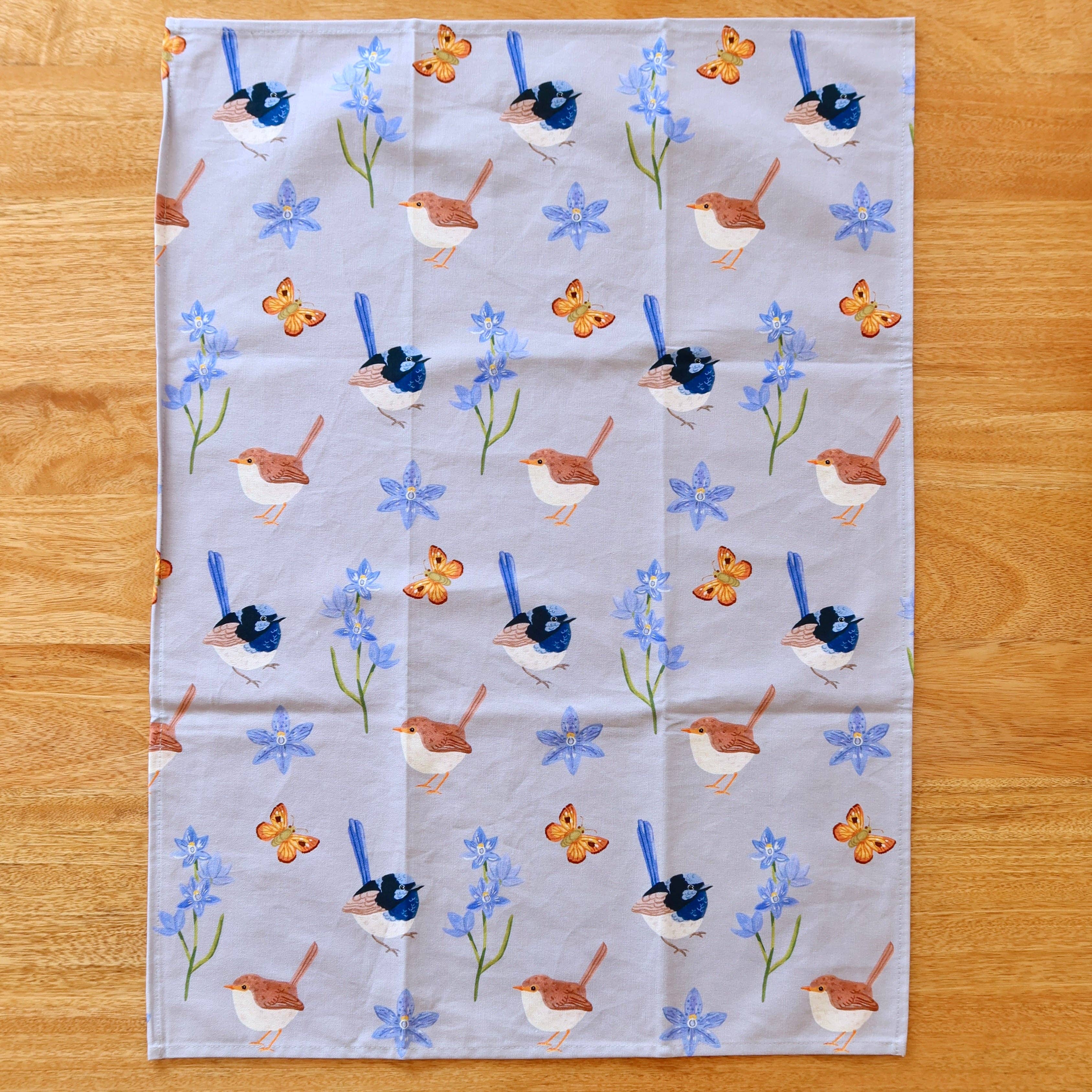 Australian Wildflower Tea Towel - Fairy Wren